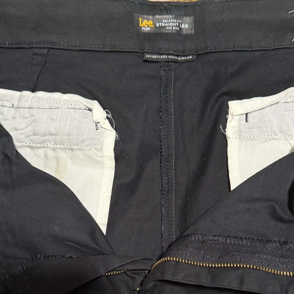 Lee Jet Black Straight Fit Trousers